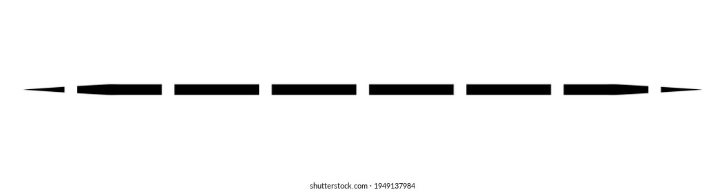 Horizontal dashed, segmented lines design shape element