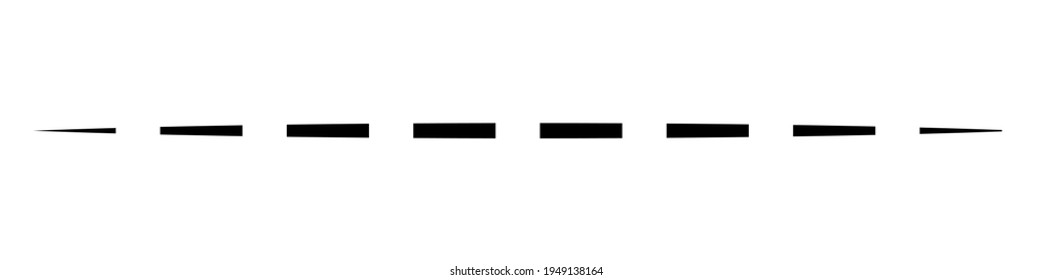 Horizontal dashed, segmented lines design shape element