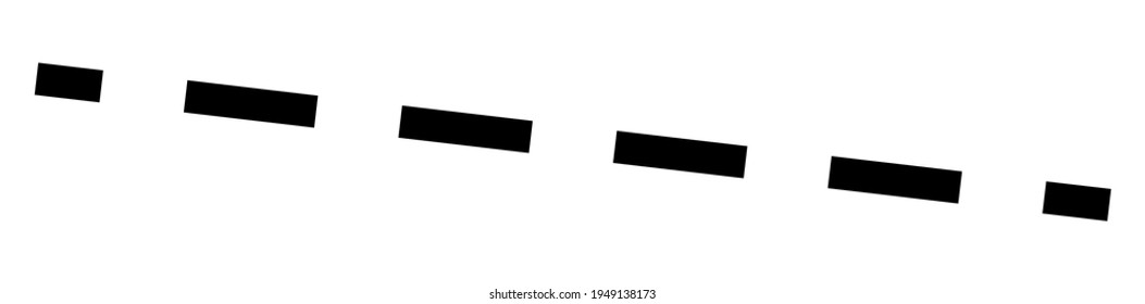 Horizontal dashed, segmented lines design shape element