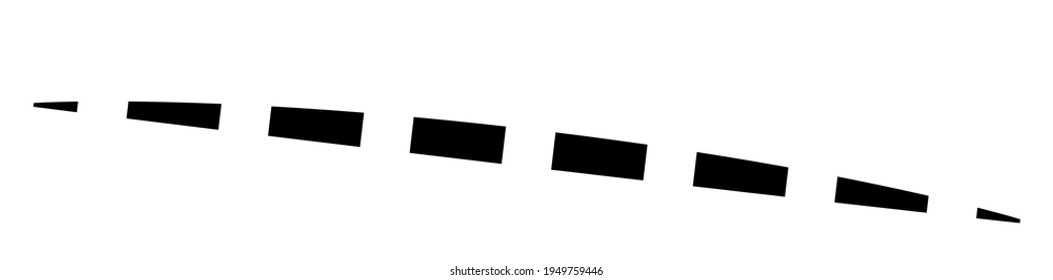 Horizontal dashed, segmented lines design shape element
