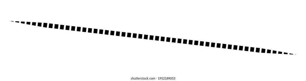 Horizontal dashed, segmented lines design shape element