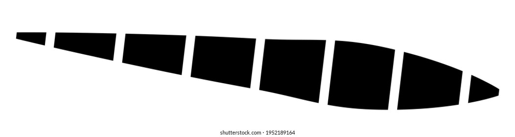 Horizontal dashed, segmented lines design shape element