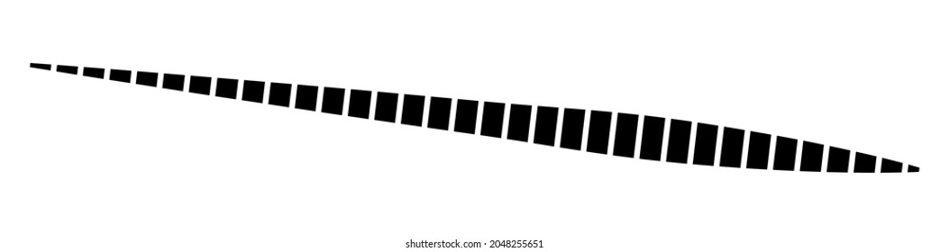 Horizontal dashed, segmented lines design shape element