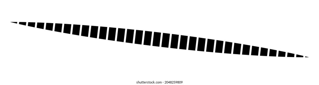 Horizontal dashed, segmented lines design shape element
