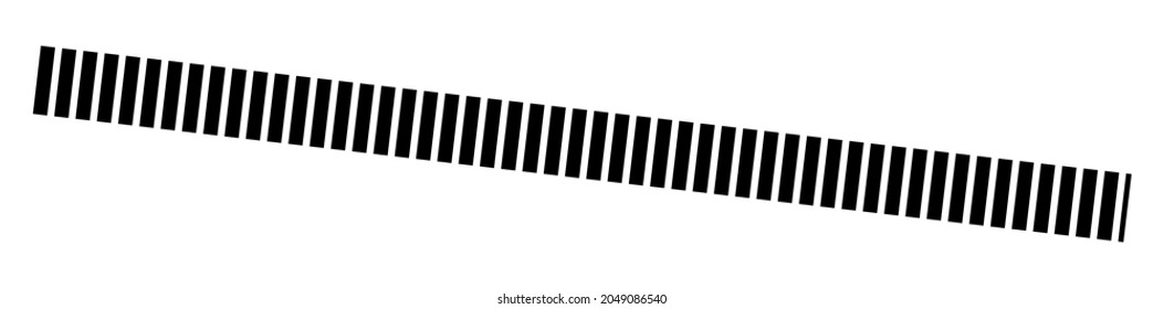 Horizontal dashed, segmented lines design shape element
