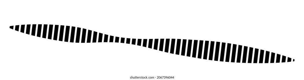 Horizontal dashed, segmented lines design shape element