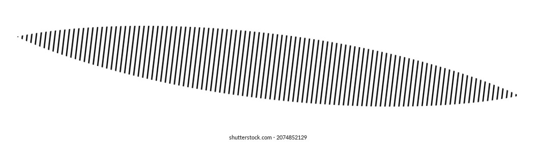 Horizontal dashed, segmented lines design shape element