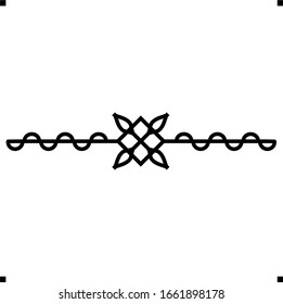 Divisor de texto decorativo horizontal en contornos