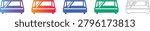 Horizontal Deli Display Case Icon Set vol 1422