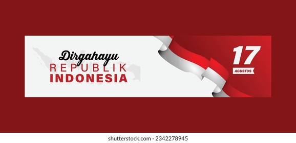 Horizontal dirgahayu indonesia celebration banner or post social media design