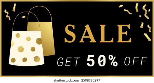 
Horizontal discount coupon, 50% off