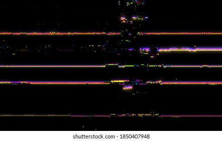 Horizontal Distortion Is Interference Of Television Broadcast. A Static Image Of A Broken Video Signal. Abstract Glitch Texture Background. Vector Illustration.