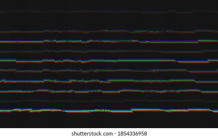 Horizontal distortion of a television broadcast. Digital pixel noise. Abstract glitch texture background. Vector illustration.