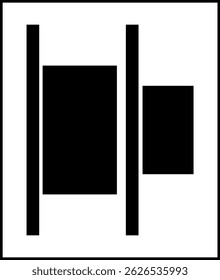 Ícone esquerdo de distribuição horizontal isolado no fundo branco. Símbolo de alinhamento moderno, simples, vetor, ícone para design de site,