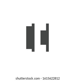 Horizontal distribute right icon isolated on white background. Alignment symbol modern, simple, vector, icon for website design, mobile app, ui. Vector Illustration