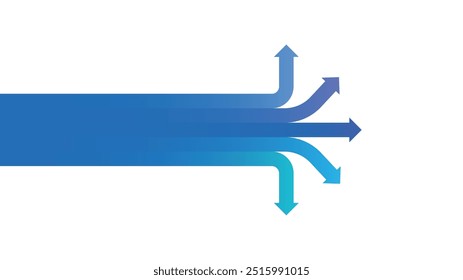 Diseño de Vector de flechas divergentes Horizontales