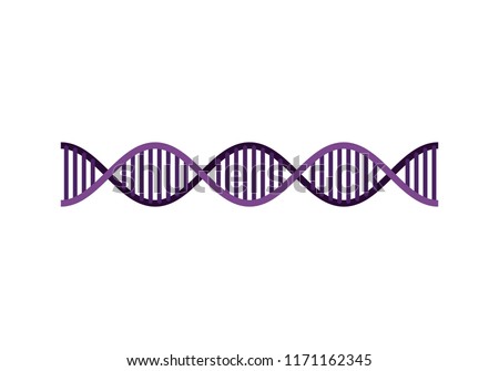 horizontal dna chain science colorful icon