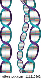horizontal dna chains science colorful