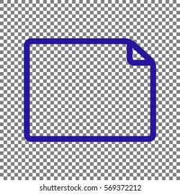 Horizontal document sign illustration. Blue icon on transparent background.