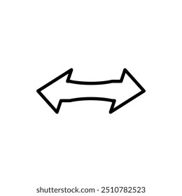 horizontal double arrow icon, line vector isolated on white background. trendy and modern design