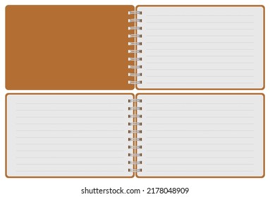 Horizontales Doppelring-Notebook, Vektorgrafik