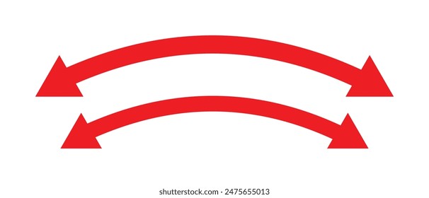 Horizontal double-headed arrow. Dual sided arrow vector, icon, silhouette design. Double sided arrow images.