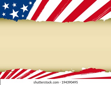 Horizontal dream flag. An american background with a frame for you. 