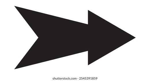 Horizontal dual long straight arrow signs. Red pointer, direction, position symbol and double arrow icon isolated on white background. Long two side arrow pointing vector.