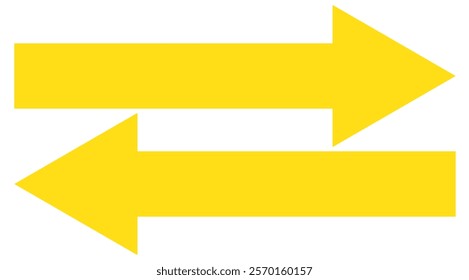 Horizontal dual long straight arrow signs. Red pointer, direction, position symbol and double arrow icon isolated on white background. Long two side arrow design eps 10 