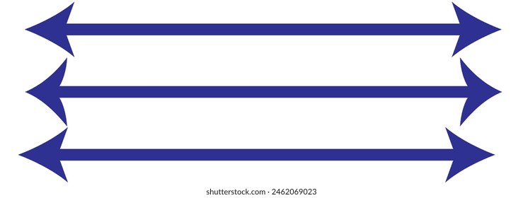 Horizontal dual sided long straight arrow signs. Black, red, stock pointer, direction, position symbol and double arrow icon isolated on white background. Vector graphic illustration. In eps 10