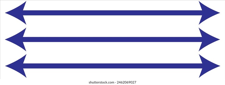 Horizontal dual sided long straight arrow signs. Black, red, stock pointer, direction, position symbol and double arrow icon isolated on white background. Vector graphic illustration. In eps 10