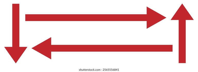 Horizontal dual sided long straight arrow signs. Black, red, stock pointer, direction, position symbol and double arrow icon isolated on white background. Vector graphic illustration. In eps 10.  21