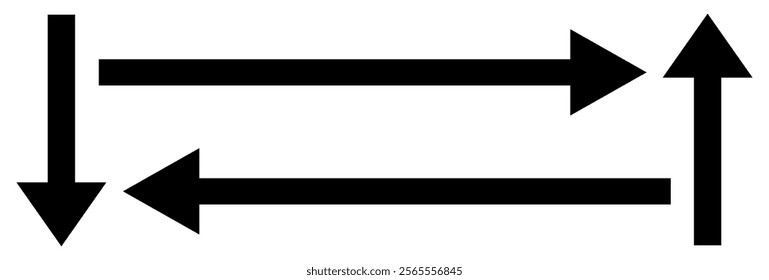 Horizontal dual sided long straight arrow signs. Black, red, stock pointer, direction, position symbol and double arrow icon isolated on white background. Vector graphic illustration. In eps 10.  21