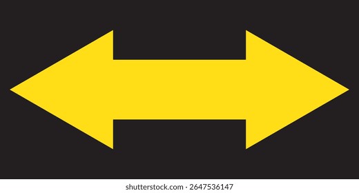 Horizontal dual sided long straight arrow signs. Black and red double arrow icon isolated on white background. Vector graphic illustration.