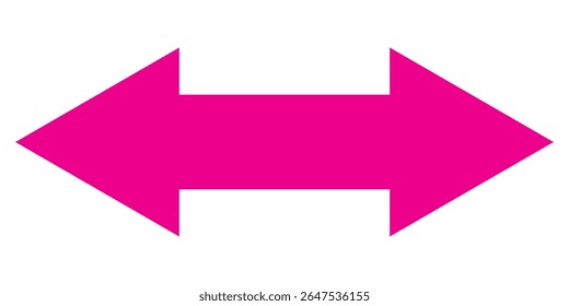 Horizontales signos de flecha recta larga de doble cara. Icono de flecha doble negro y rojo aislado sobre fondo blanco. Vector ilustración gráfica.