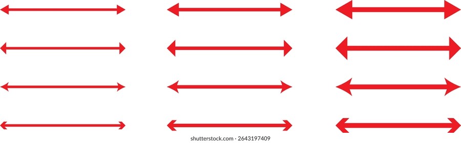 Horizontal dual sided straight arrow signs vector illustration,Two side arrow icon symbol, app and logo design, blue arrow icon, design eps 10,
