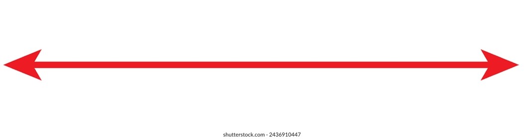 Horizontal dual thin long straight double ended arrow