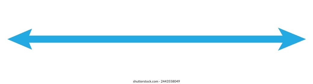  Horizontal dual thin long straight double ended arrow. Vector illustration   4 3 2