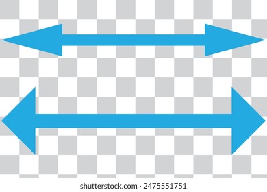 : Horizontal dual thin long straight double ended arrow.