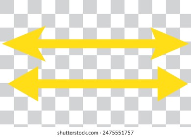 : flecha Horizontal de doble punta recta larga y delgada.