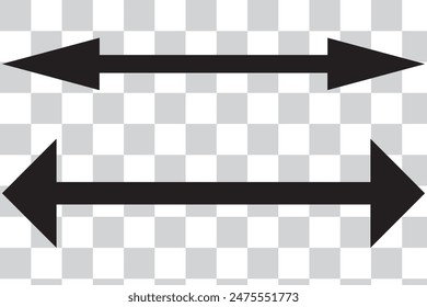 : flecha Horizontal de doble punta recta larga y delgada.