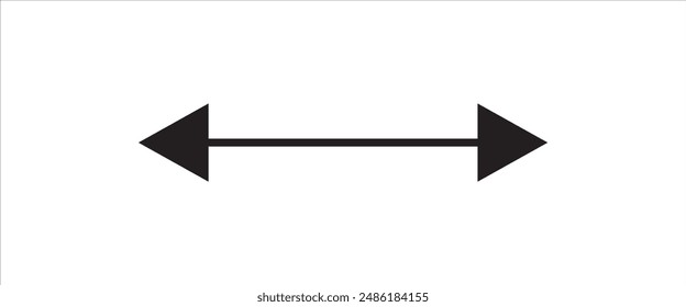 Horizontal dual thin long straight double ended arrow.