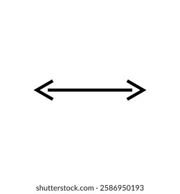 Horizontal dual thin long straight double ended arrow.	
