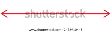 Horizontal dual thin long straight double ended arrow