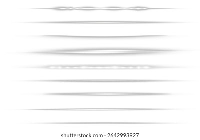 Horizontal dynamic laser, light effect straight line this glowing PNG Overlay features blur, motion, and ray shine elements on a transparent background, perfect for abstract, energetic designs.
