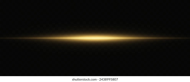 Horizontal dynamic light golden lines.Bright rays of light. Vector illustration.Bright golden flashes and highlights.	