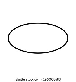 horizontal ellipse shape vector illustration