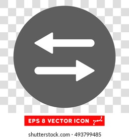 Horizontal Exchange Arrows round icon. Vector EPS illustration style is flat iconic bicolor symbol, white and silver colors, transparent background.