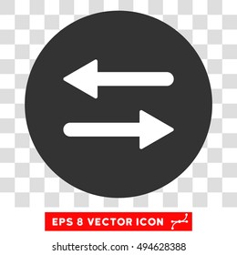 Horizontal Exchange Arrows round icon. Vector EPS illustration style is flat iconic bicolor symbol, white and gray colors, transparent background.