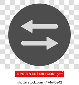 Horizontal Exchange Arrows round icon. Vector EPS illustration style is flat iconic bicolor symbol, light gray and gray colors, transparent background.
